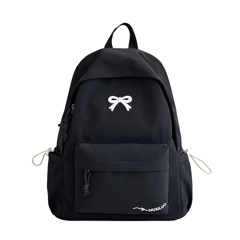 Casual School Backpack with Embossed Bow