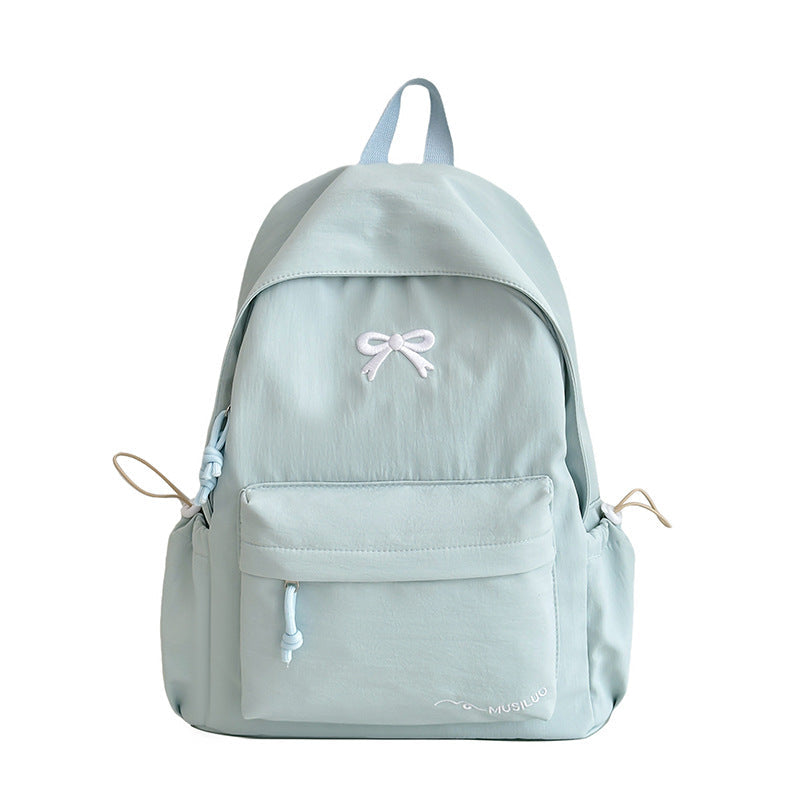 Casual School Backpack with Embossed Bow