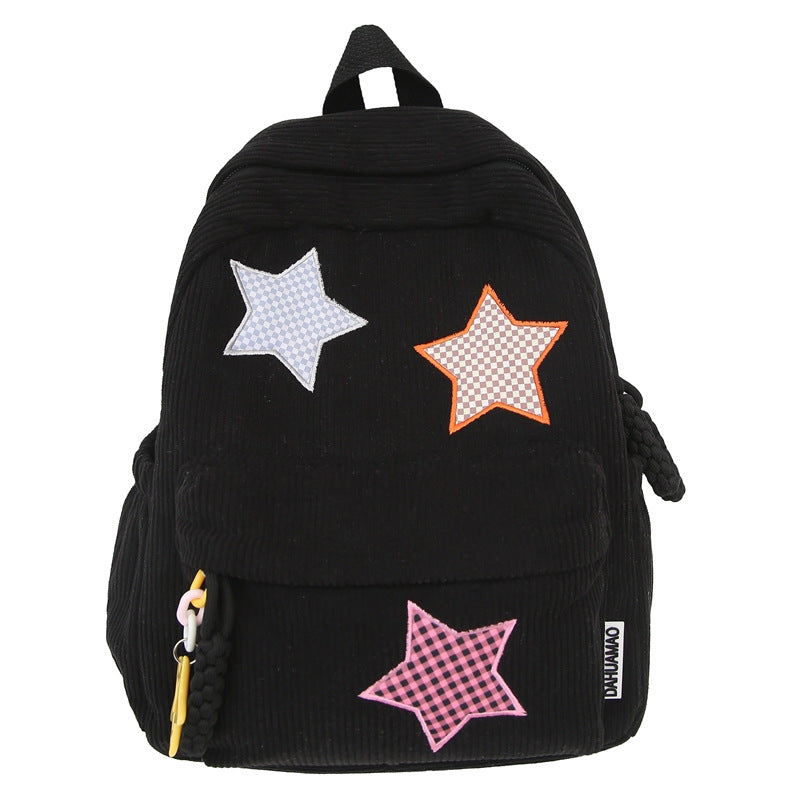 Casual Star-Embellished School Backpack