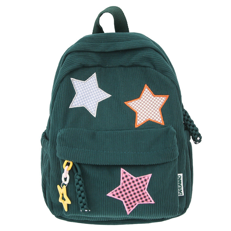 Casual Star-Embellished School Backpack