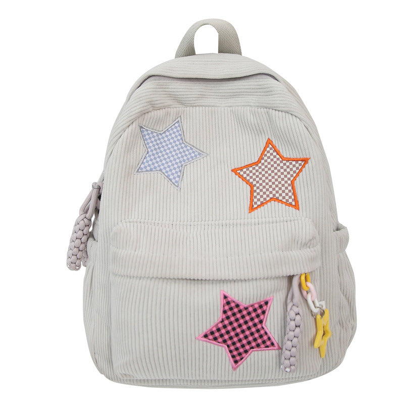 Casual Star-Embellished School Backpack
