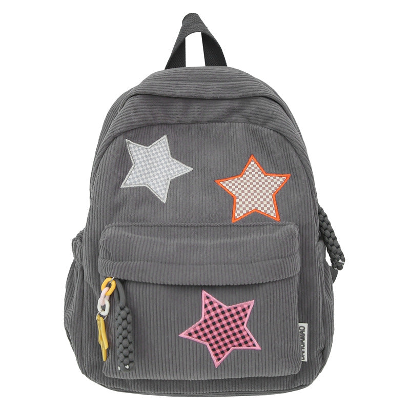 Casual Star-Embellished School Backpack
