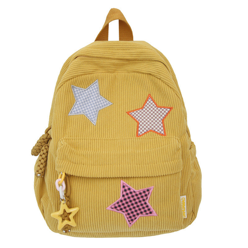 Casual Star-Embellished School Backpack
