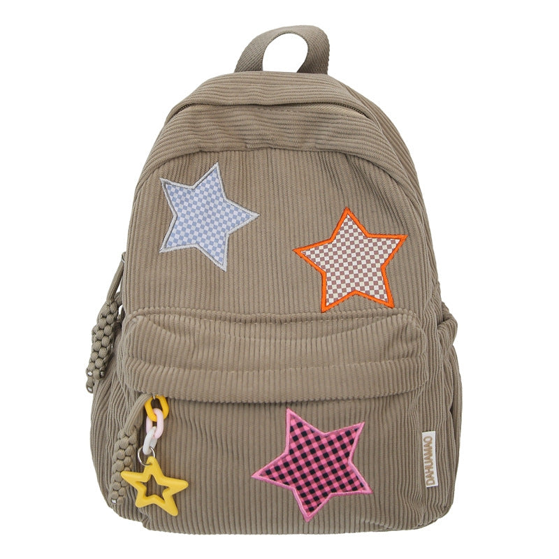 Casual Star-Embellished School Backpack