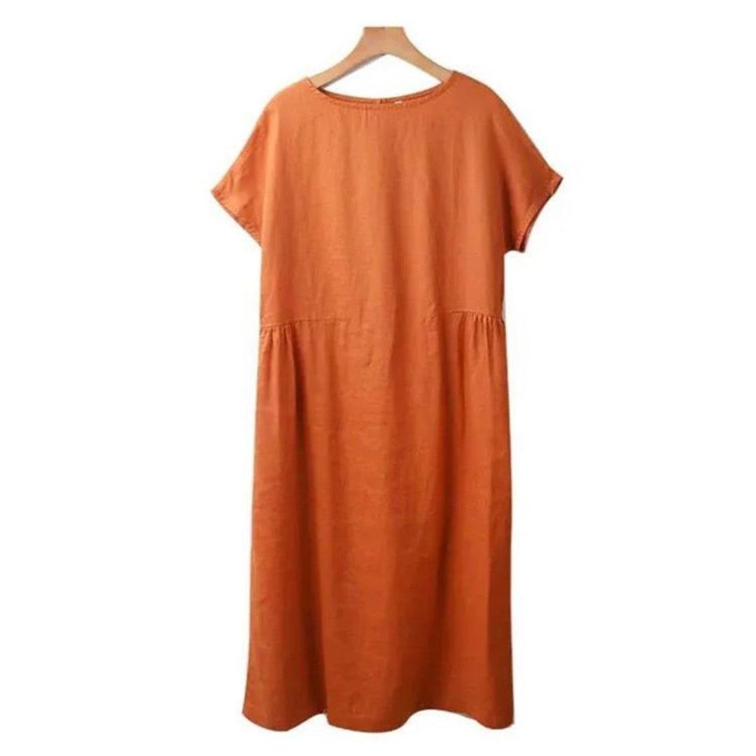 Image of Catherine | Women's Short Sleeve A-Line Midi Dress