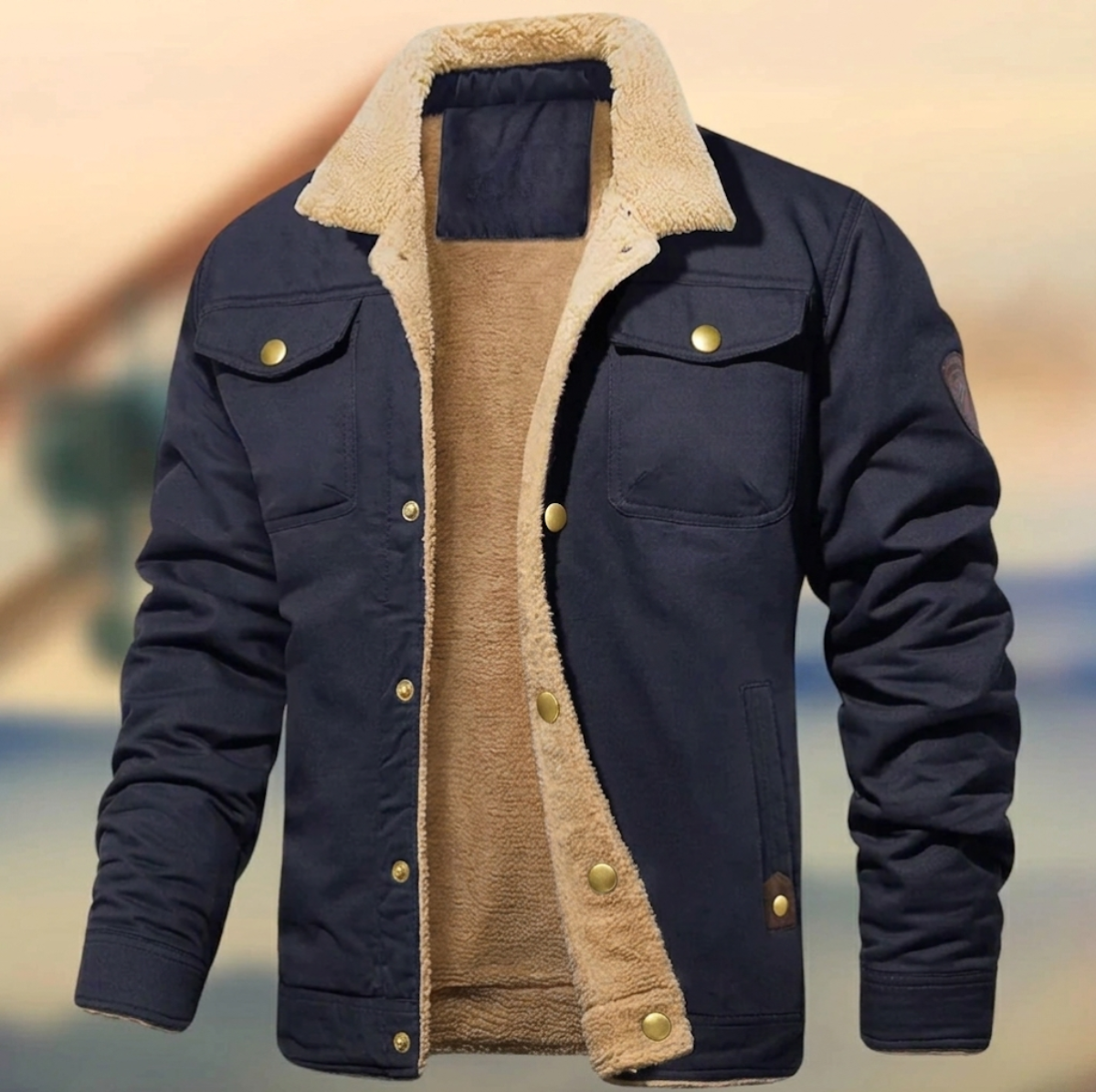 Cedric | Men's Sherpa Collar Button-Down Jacket - Image 1