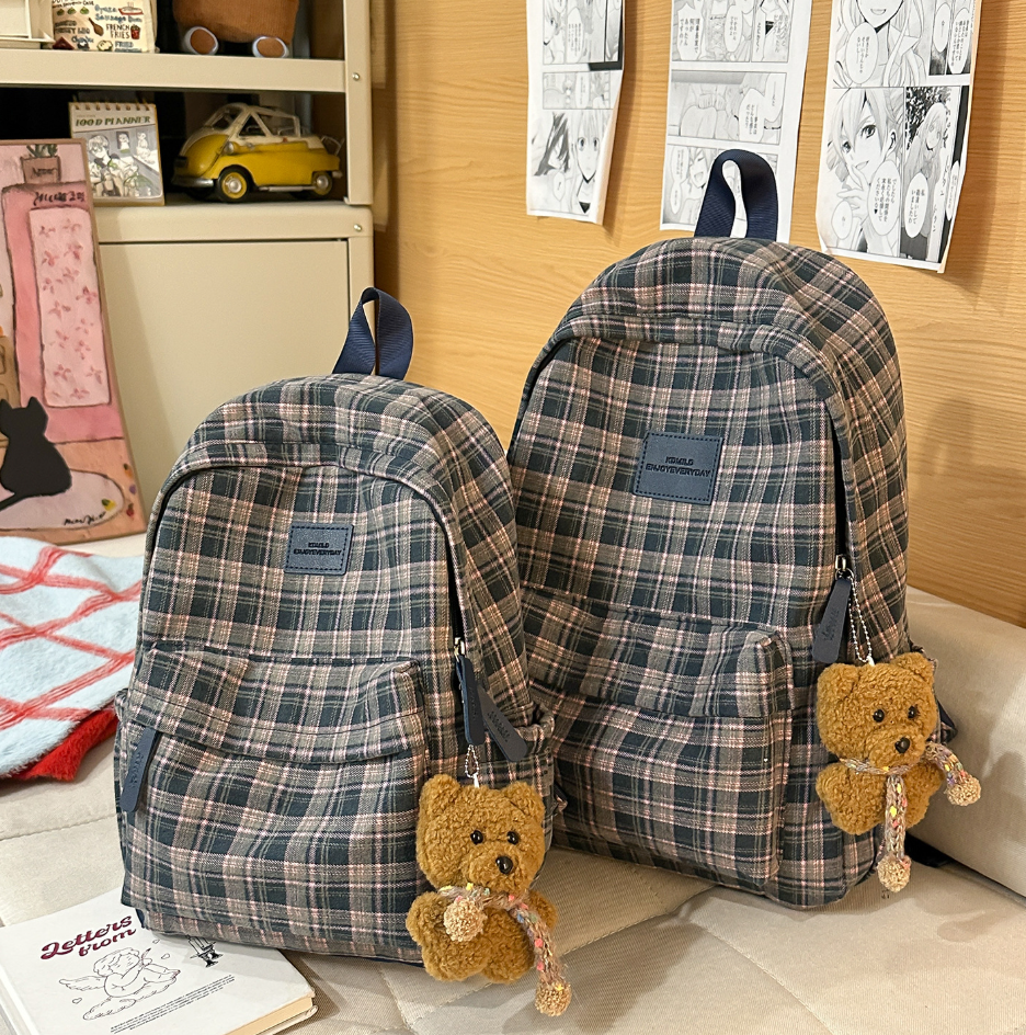 Checked Casual School Backpack