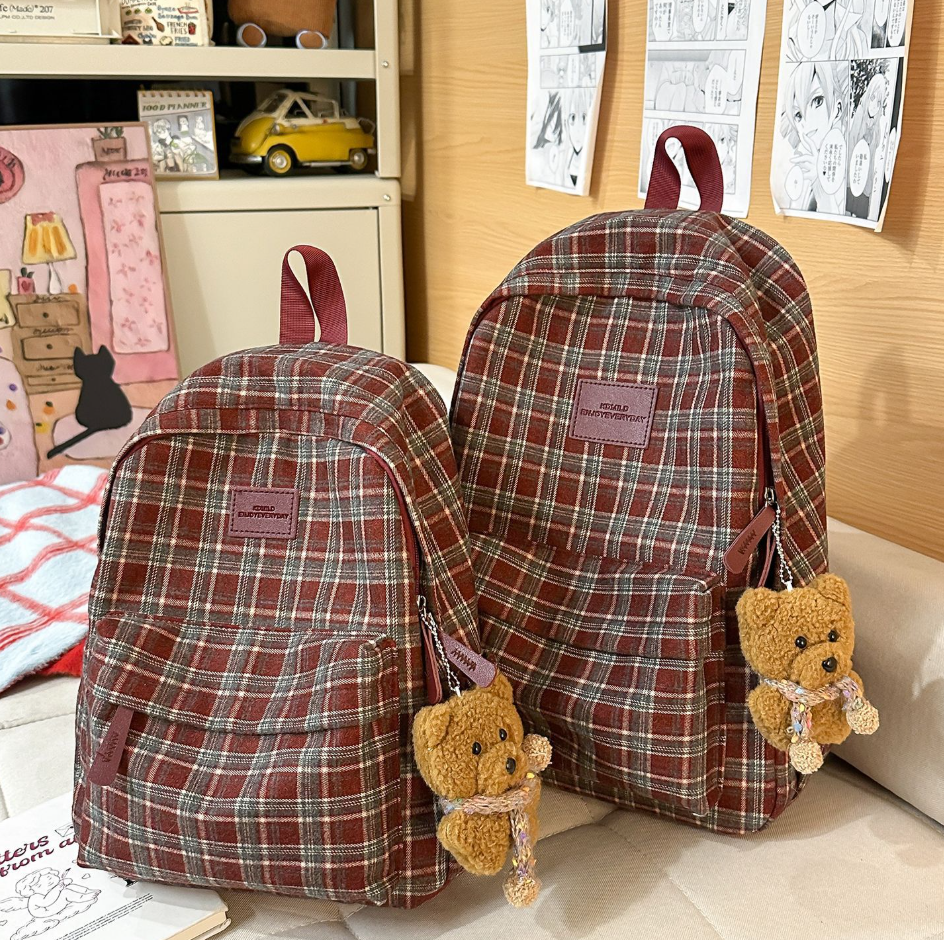 Checked Casual School Backpack