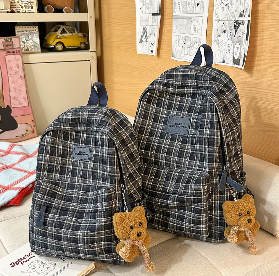 Checked Casual School Backpack