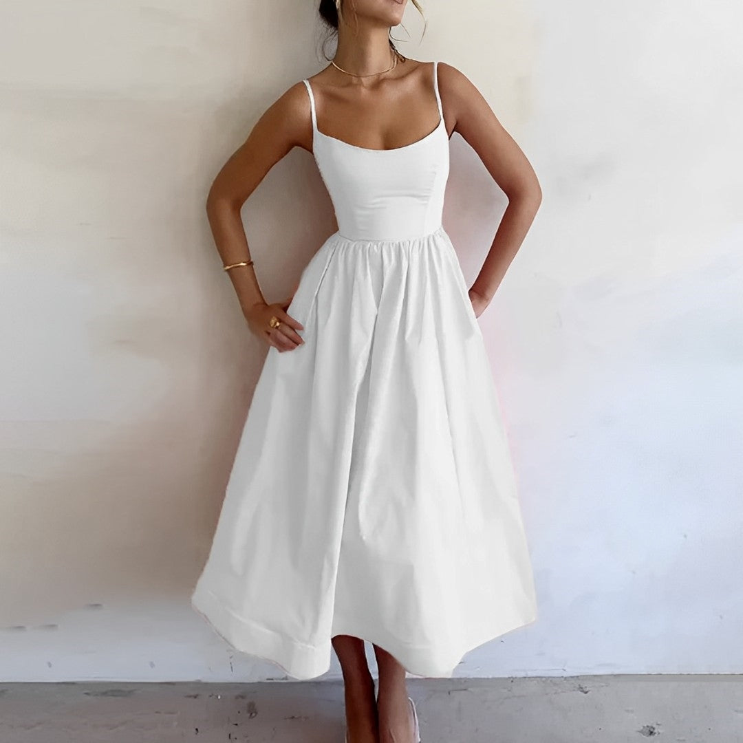 Image of Chelsea | Women's Sleeveless A-Line Midi Dress