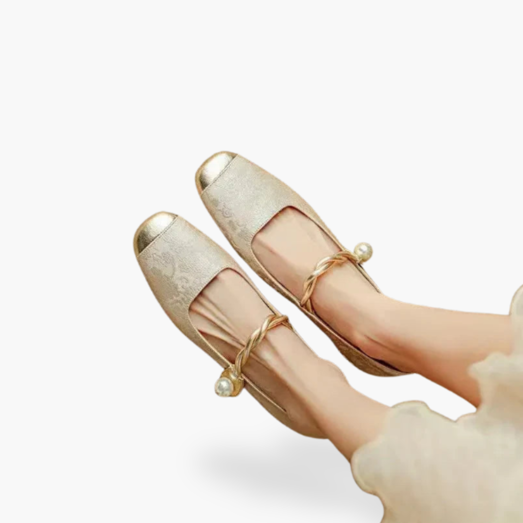 Image of Cheri | Women's Pearl Embellished Mary Jane Flats