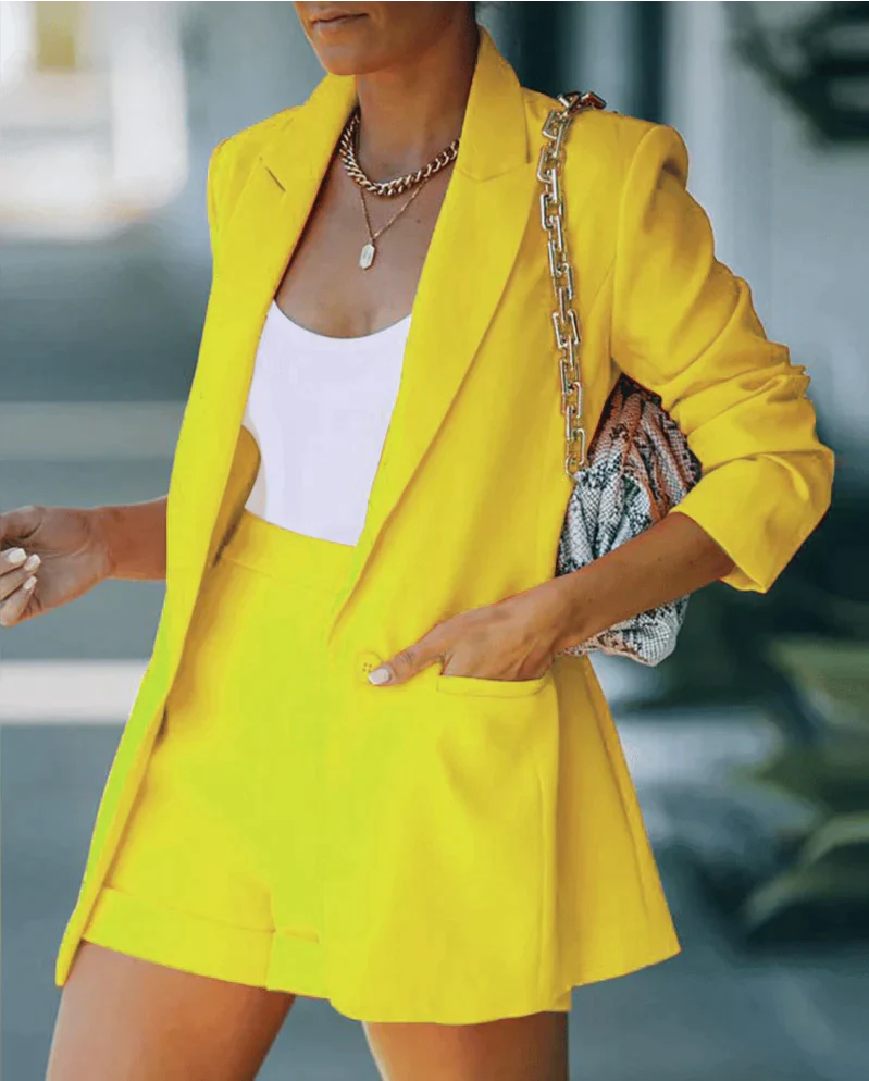 Chic Blazer and Shorts Set