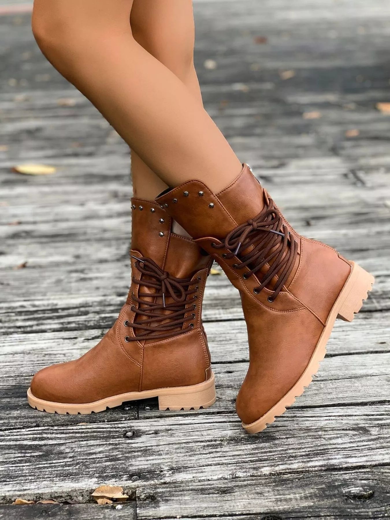 Image of Christine | Women's Lace-Up Mid-Calf Boots