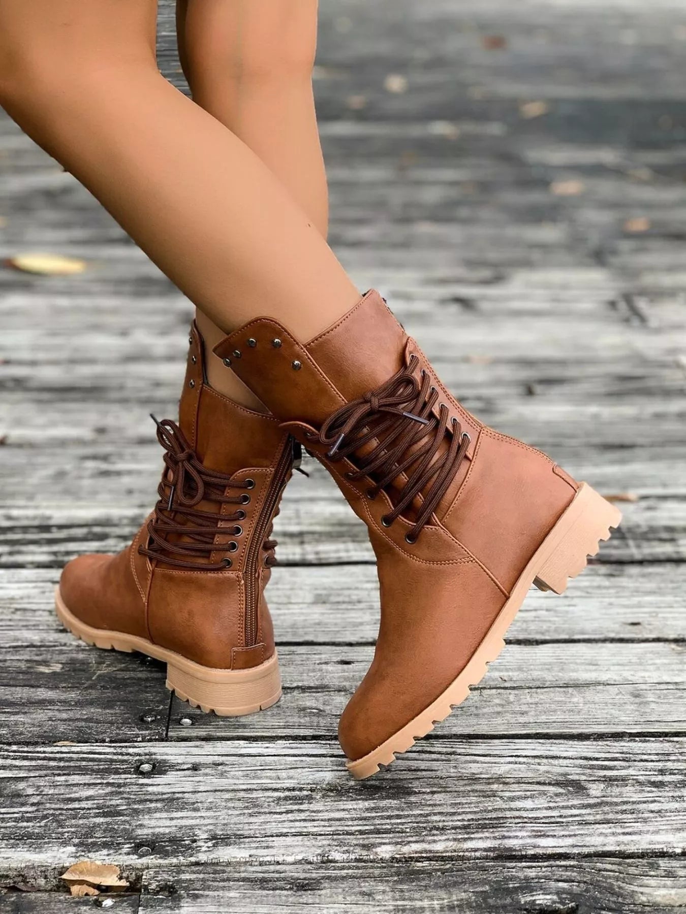 Image of Christine | Women's Lace-Up Mid-Calf Boots