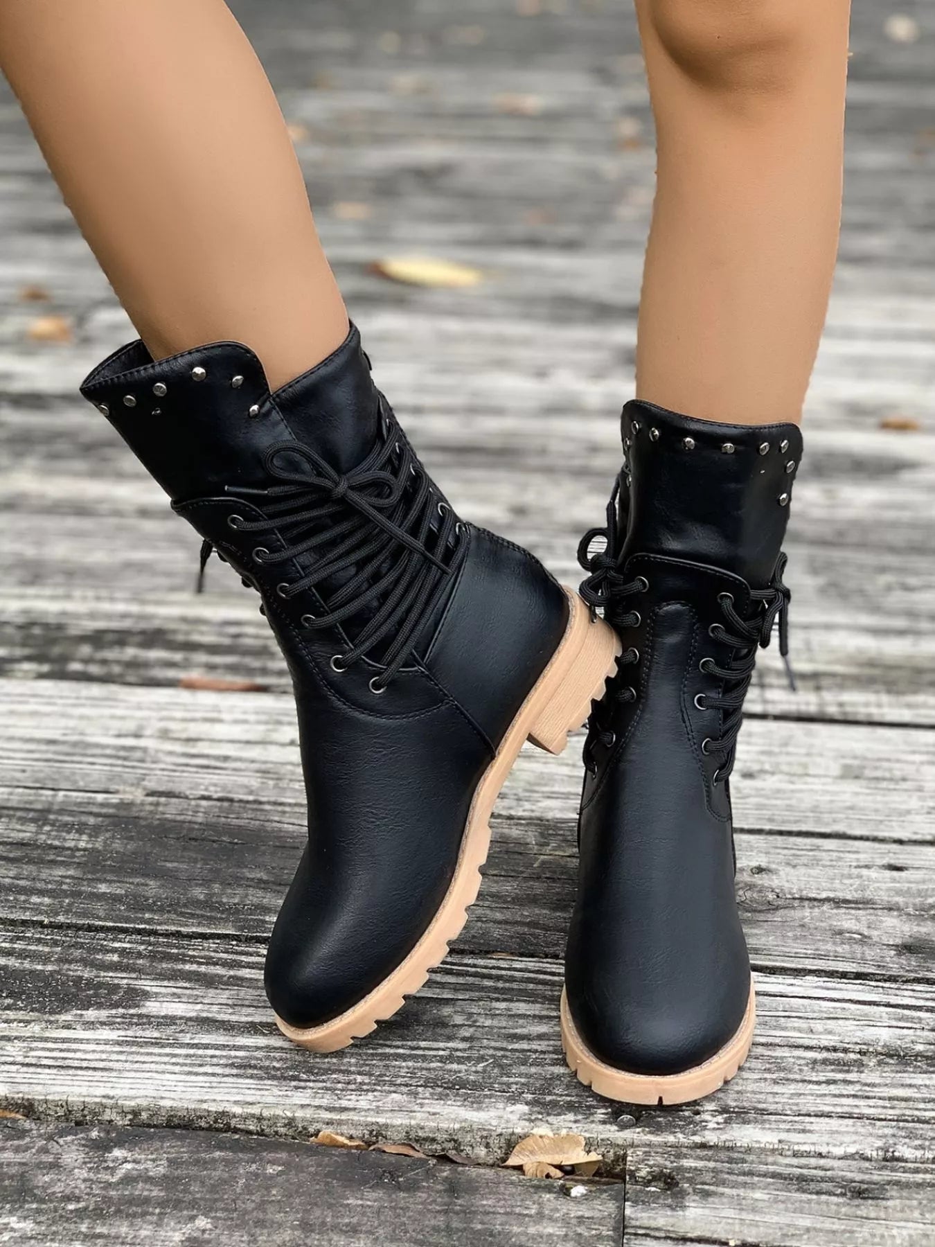 Image of Christine | Women's Lace-Up Mid-Calf Boots