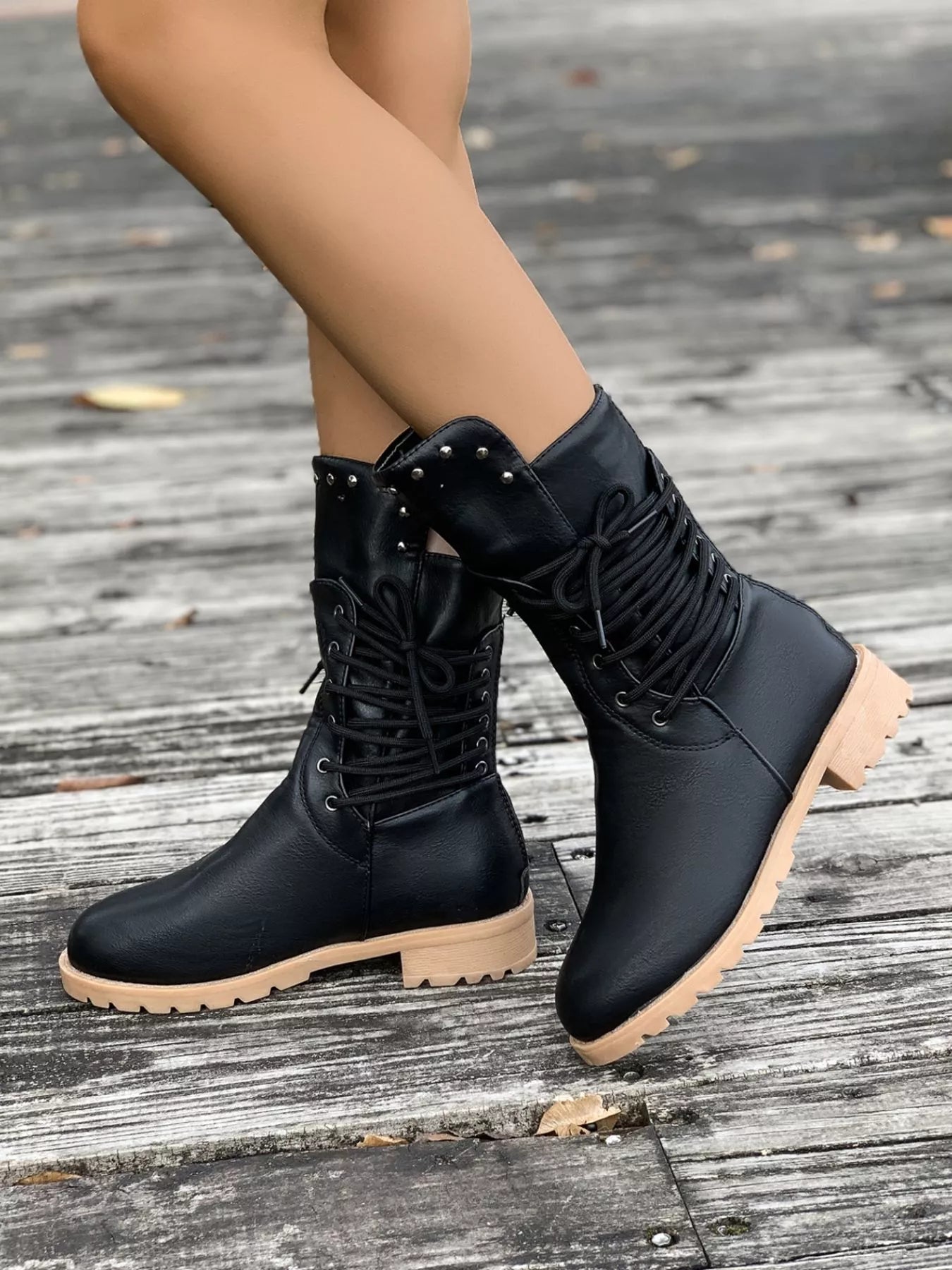Image of Christine | Women's Lace-Up Mid-Calf Boots