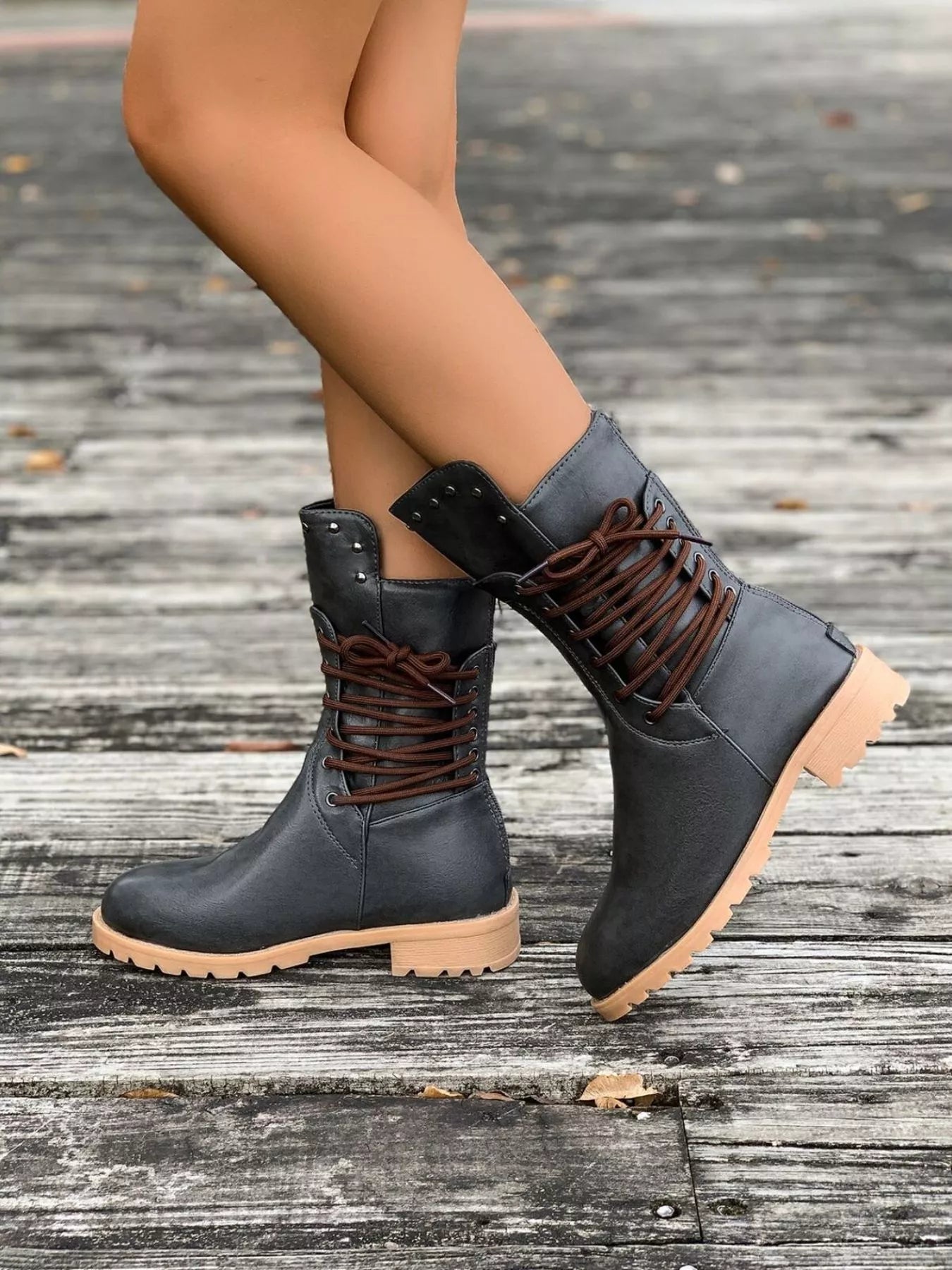Image of Christine | Women's Lace-Up Mid-Calf Boots