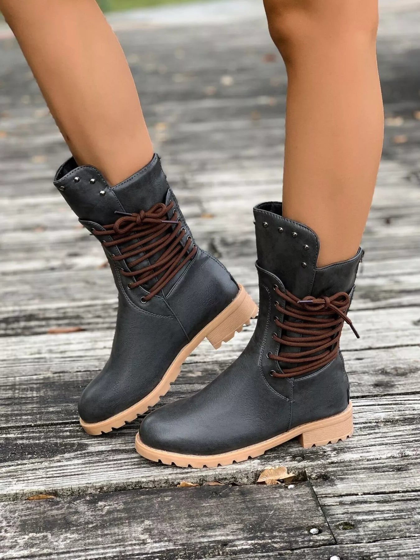 Image of Christine | Women's Lace-Up Mid-Calf Boots