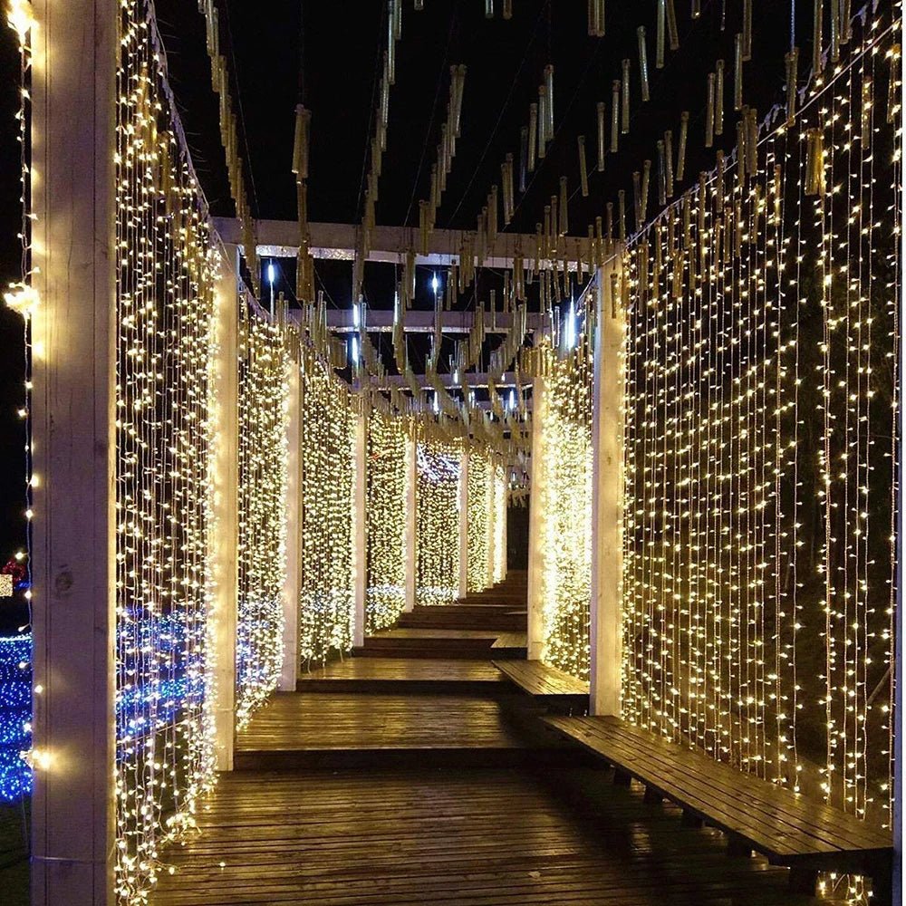 Christmas Curtain Lights with 8 Modes and Remote Control
