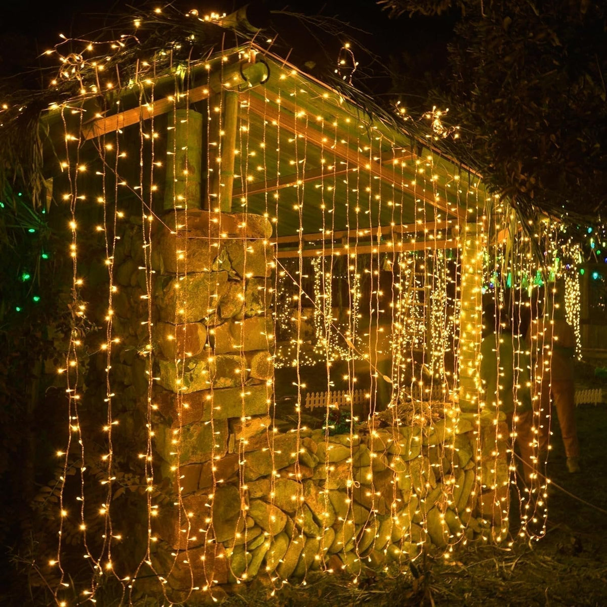 Christmas Curtain Lights with 8 Modes and Remote Control