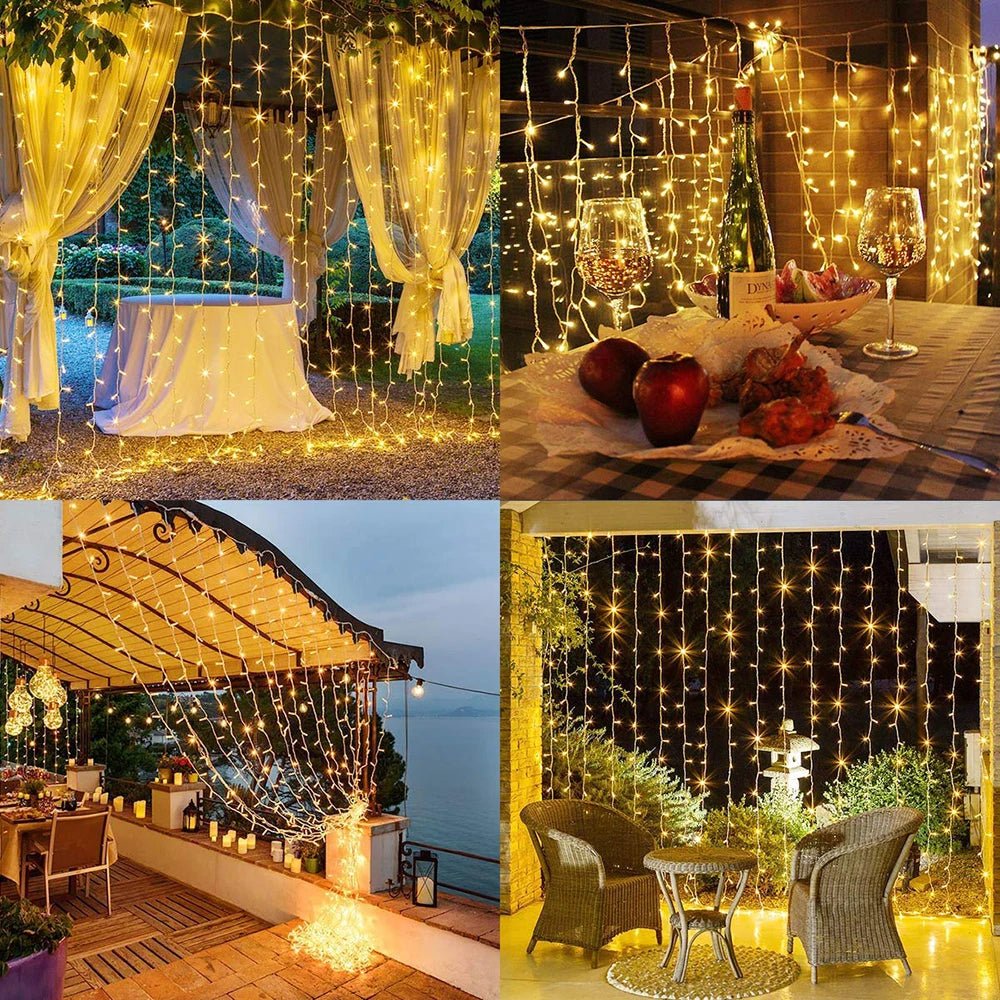 Christmas Curtain Lights with 8 Modes and Remote Control