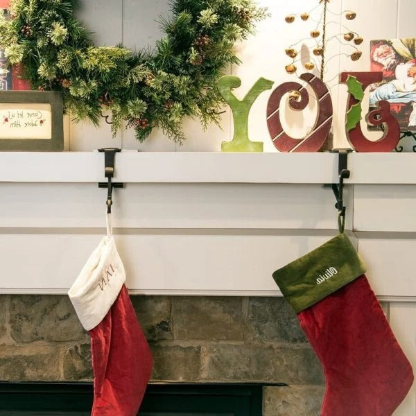 Christmas Fireplace Stocking and Garland Holders, Set of 3 Adjustable for Mantels 1.3–21.6 cm, Holds up to 9 kg, No Drilling