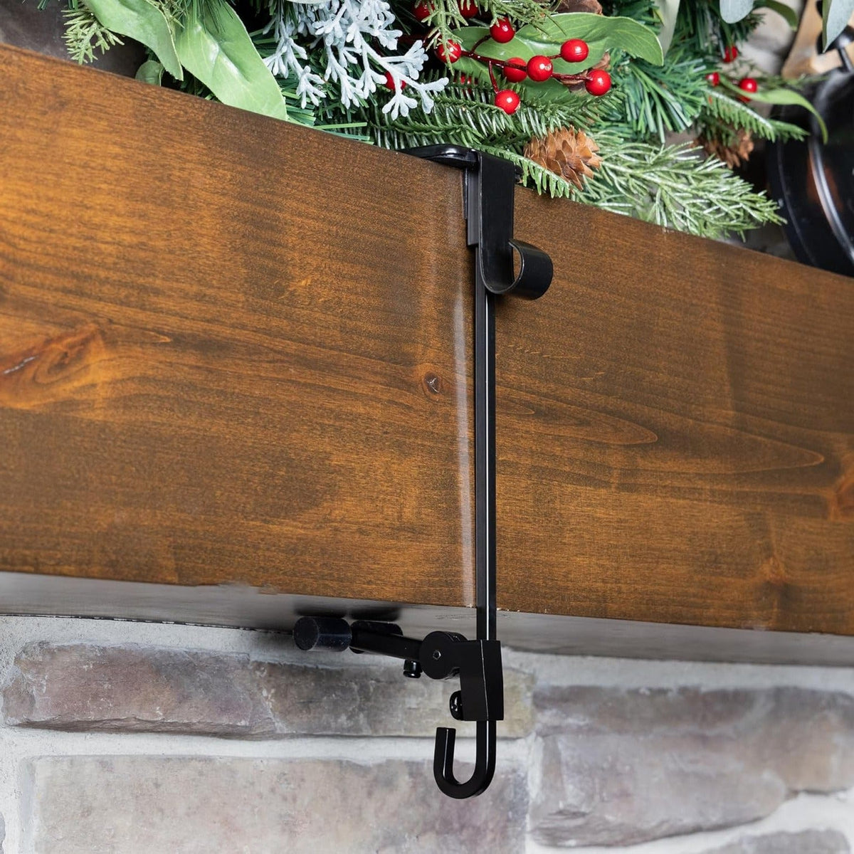 Christmas Fireplace Stocking and Garland Holders, Set of 3 Adjustable for Mantels 1.3–21.6 cm, Holds up to 9 kg, No Drilling