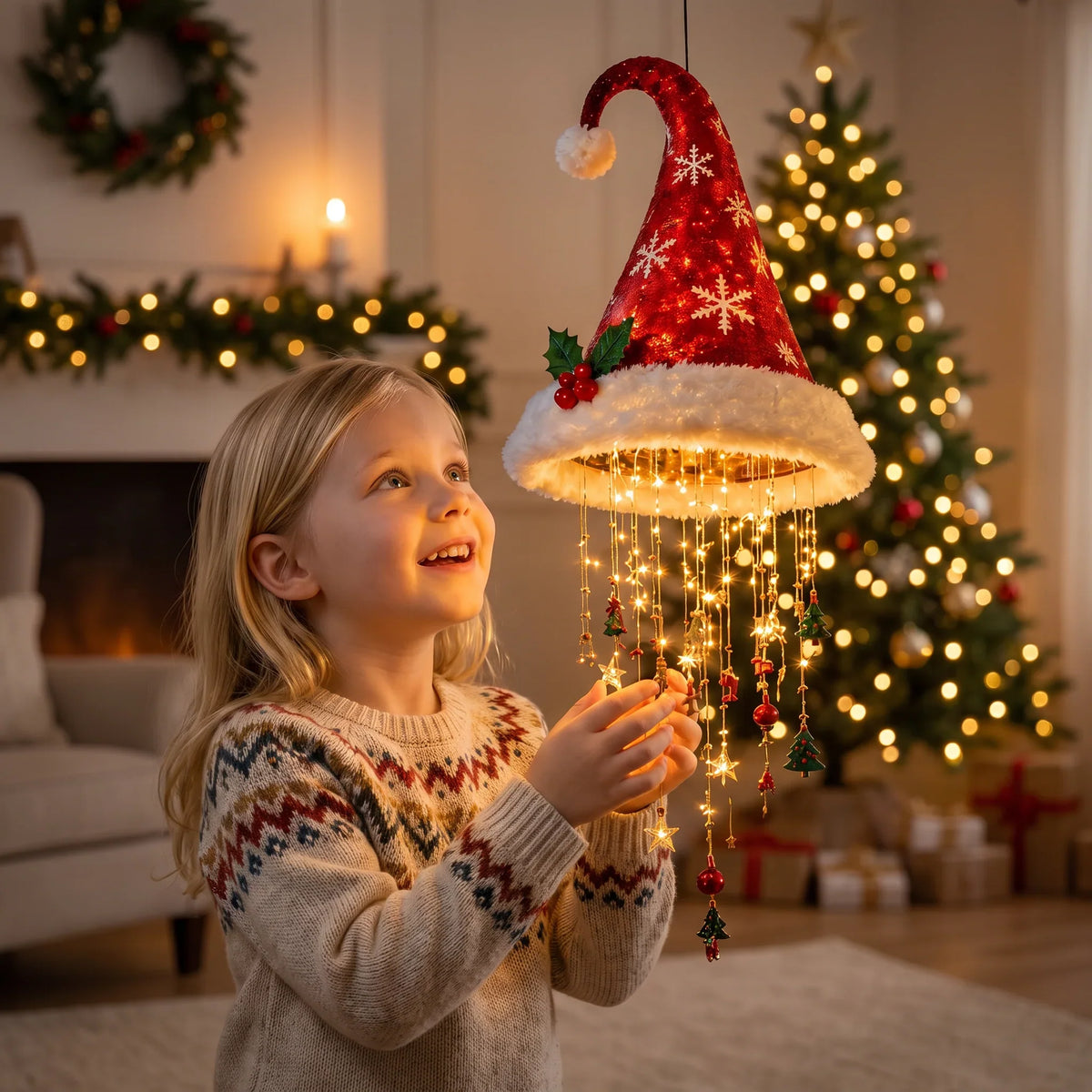 Christmas Hat with LED Lights for Festive Moments