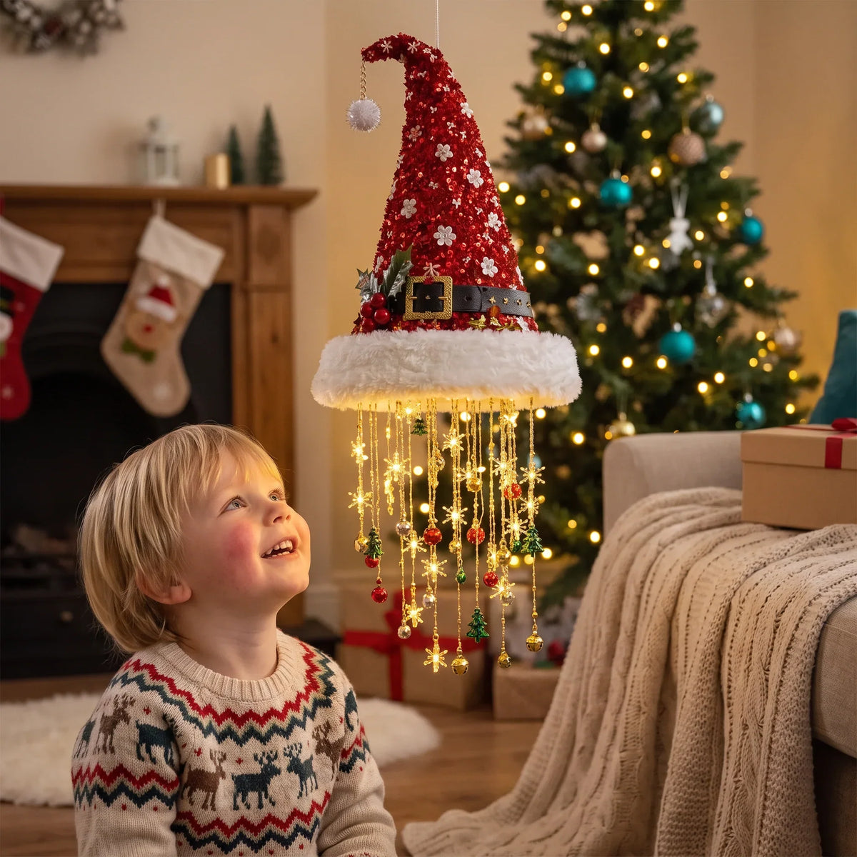 Christmas Hat with LED Lights for Festive Moments