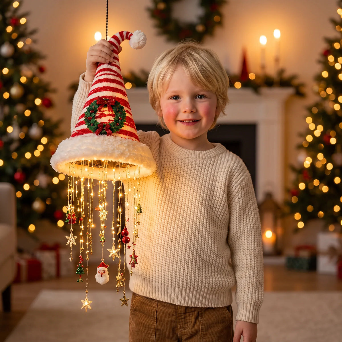 Christmas Hat with LED Lights for Festive Moments