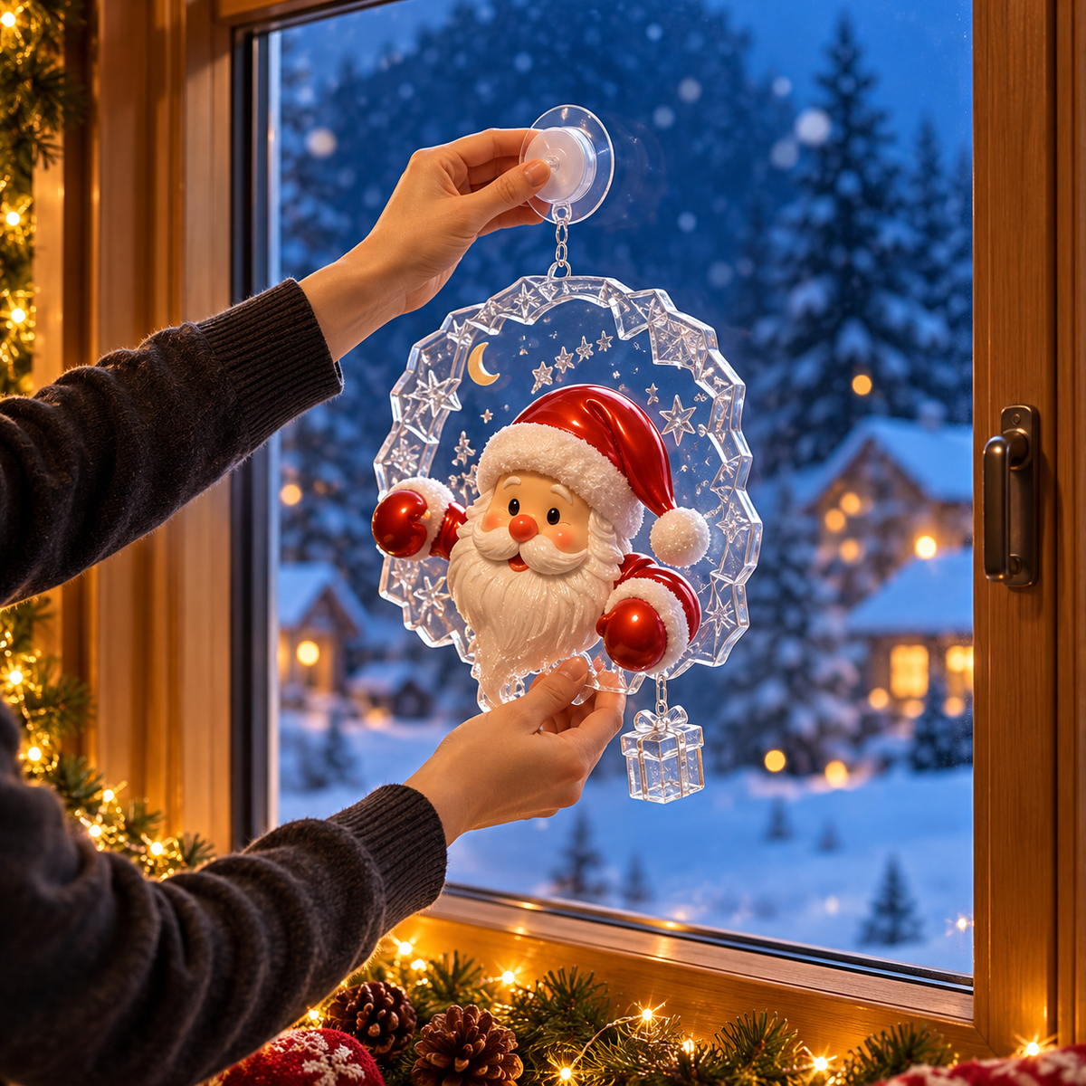 Christmas Holiday 2D Acrylic Window Light Decoration