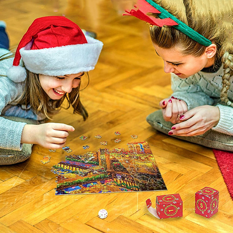 Christmas Jigsaw Puzzle Advent Calendar - 24-Day Countdown