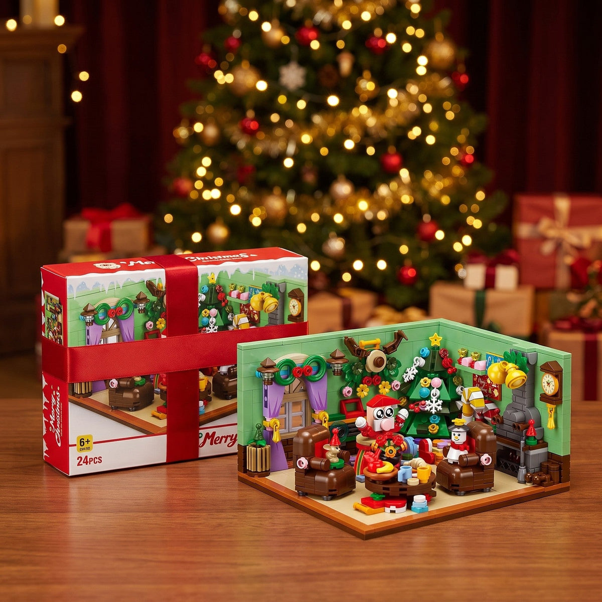 Christmas Living Room Brick Advent Calendar, 669 Pieces in 24 Boxes