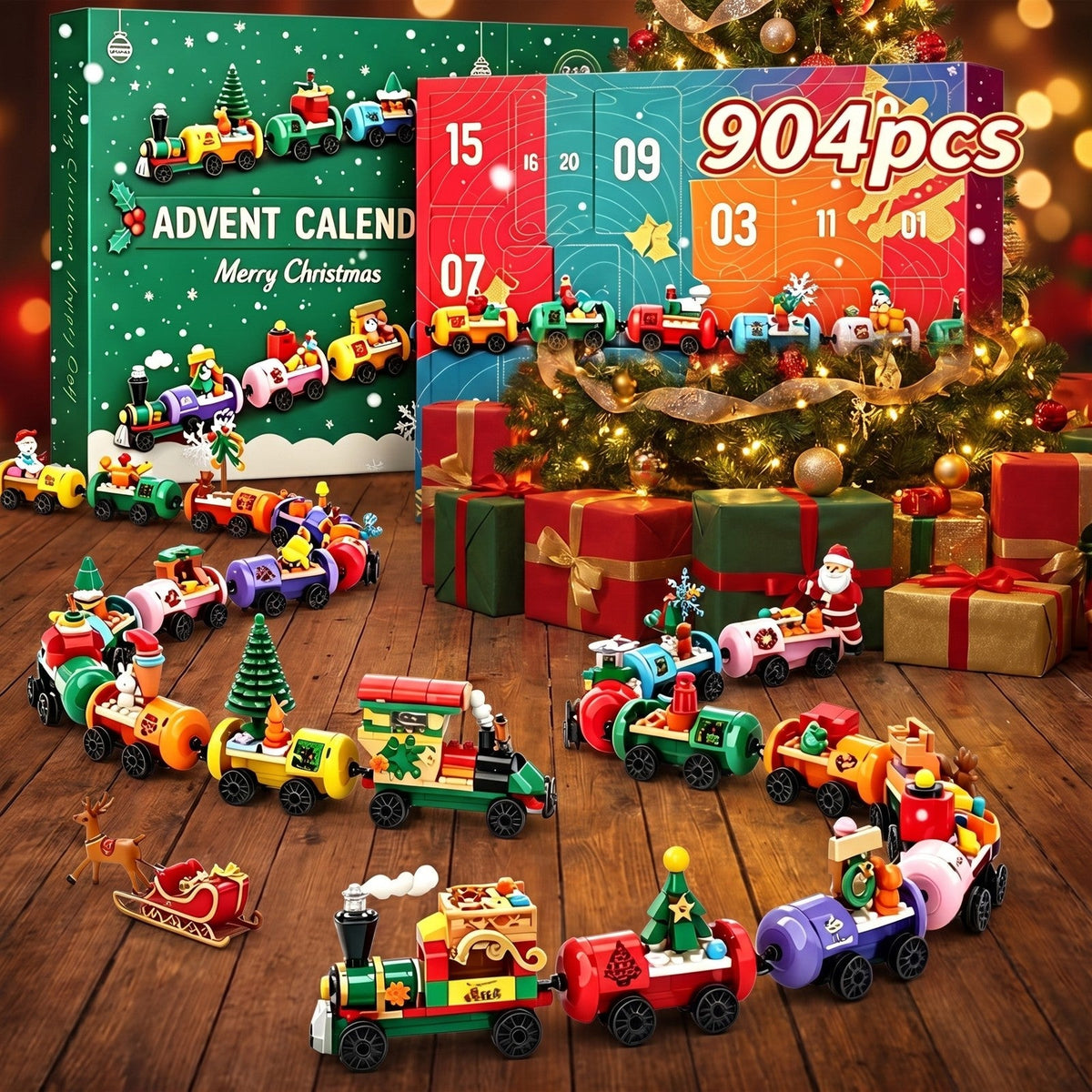 Christmas Train Brick Advent Calendar, 904 Pieces