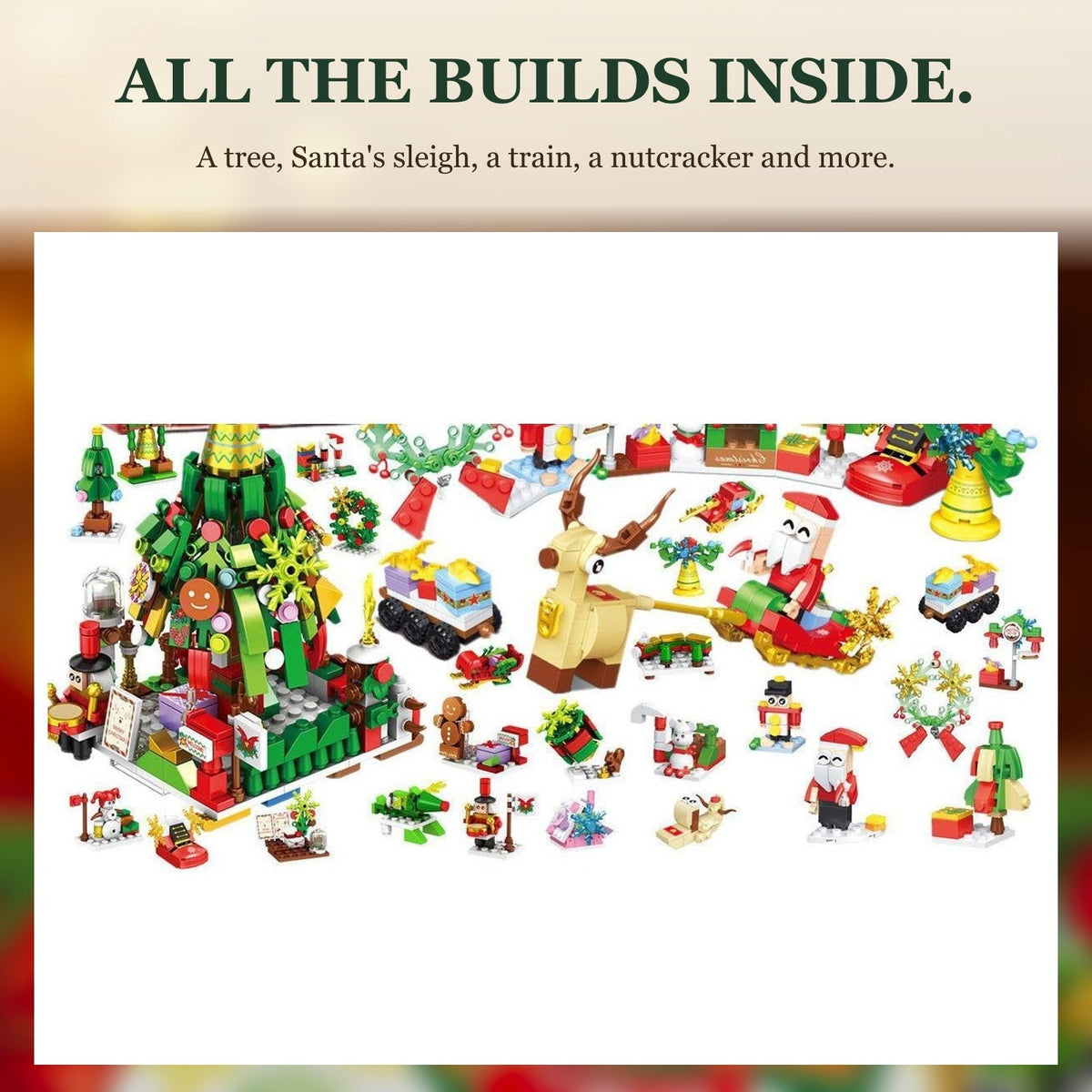 Christmas Tree and Santa's Sleigh Brick Advent Calendar, Mini Builds