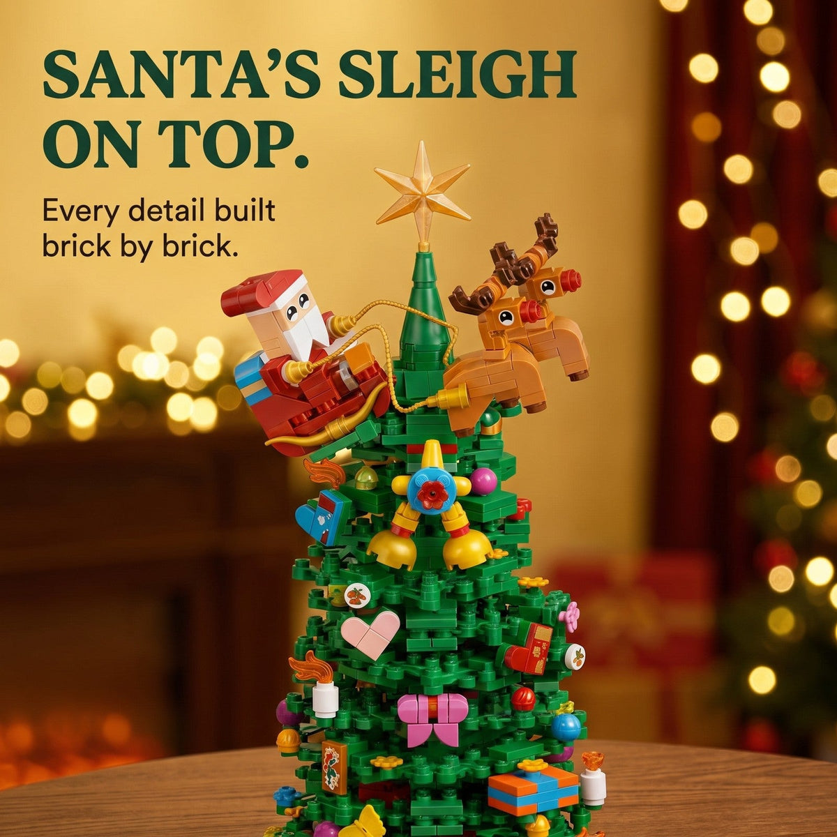 Christmas Tree Brick Advent Calendar, 24 Surprise Boxes, 833 Pieces