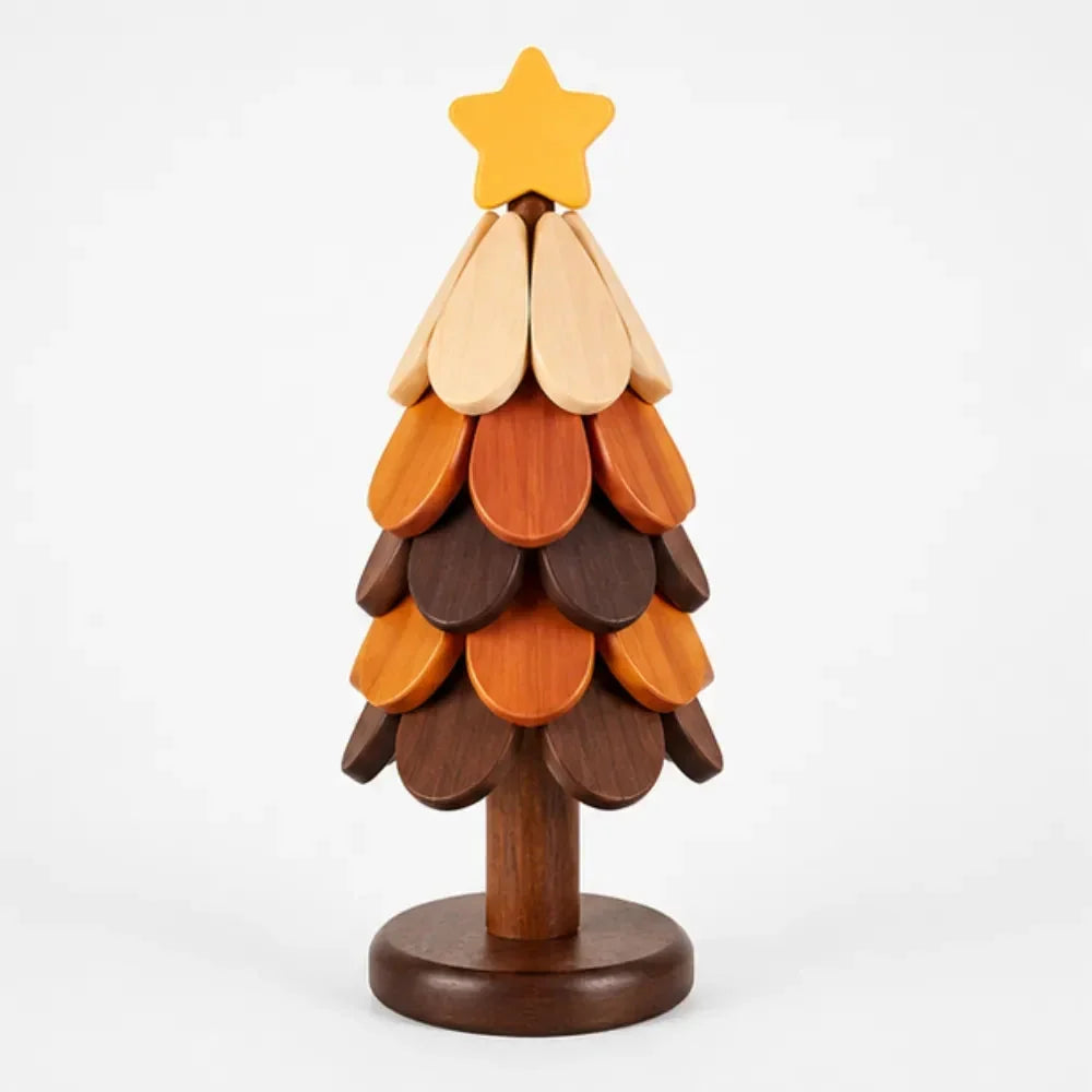 Christmas Tree Wooden Trivet with Detachable Elements