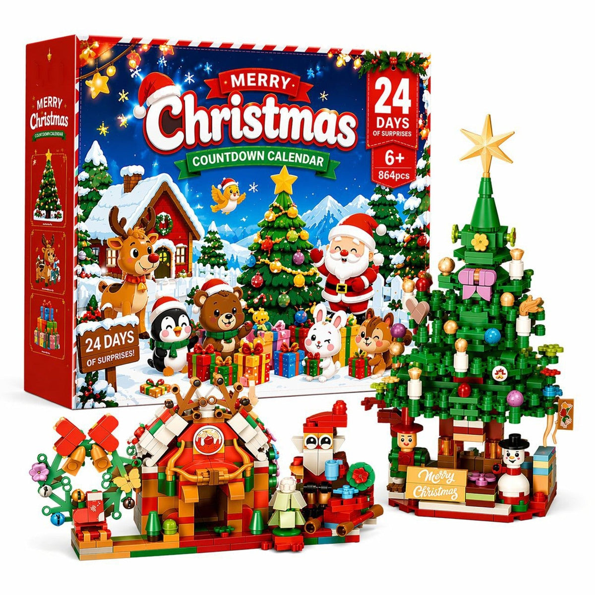 Christmas Village Brick Advent Calendar, 864-Piece Holiday Scene