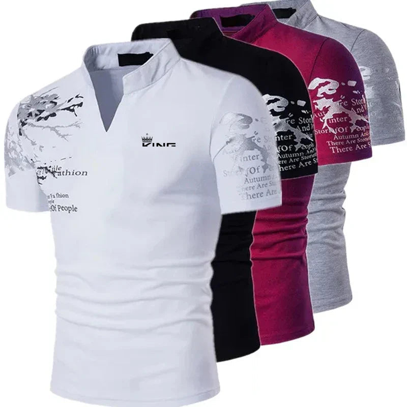 Image of Christopher | Men's V-Neck Slim Fit Polo Shirt
