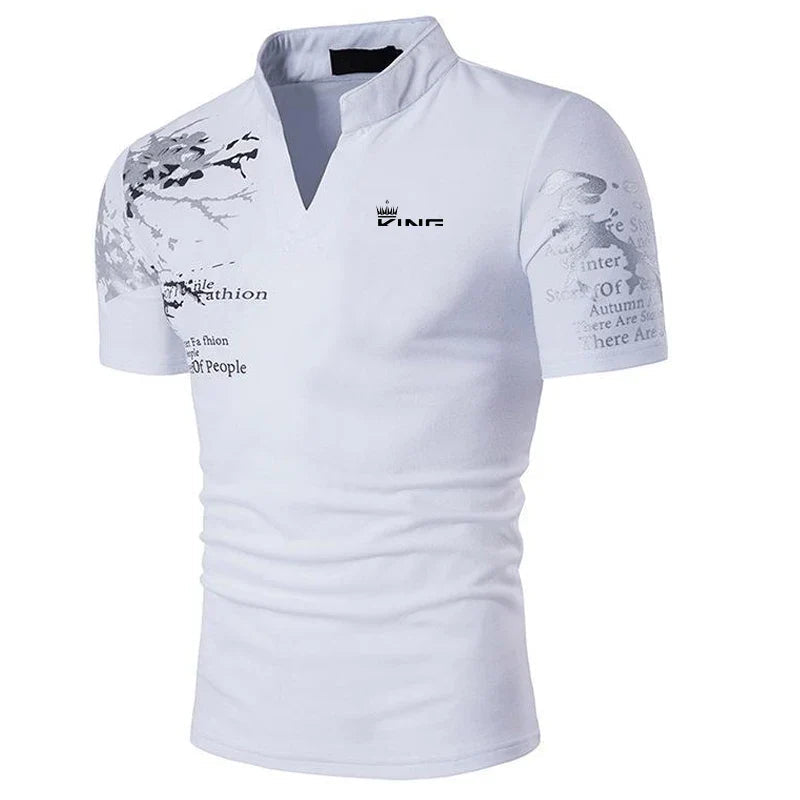 Image of Christopher | Men's V-Neck Slim Fit Polo Shirt
