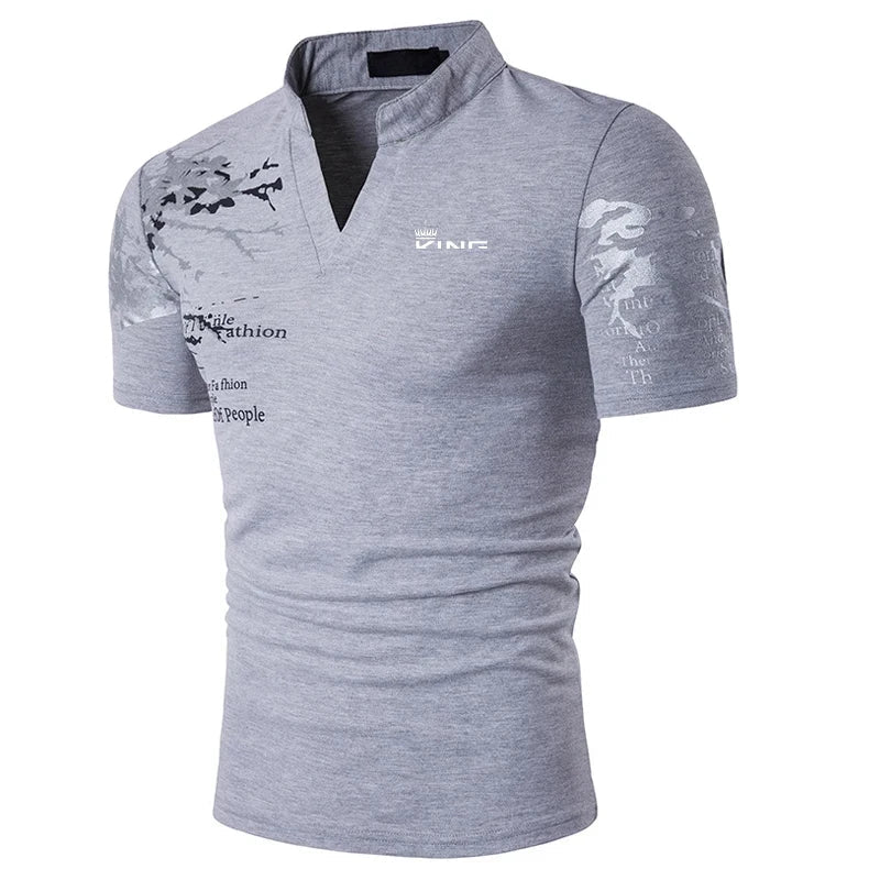 Image of Christopher | Men's V-Neck Slim Fit Polo Shirt