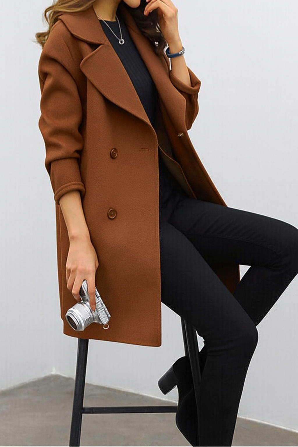 Image of Christy | Women's Double Breasted Mid-Length Coat