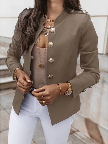 Image of Clara | Women's Button Front Fitted Military Jacket