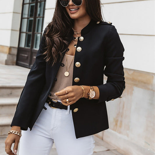 Image of Clara | Women's Button Front Fitted Military Jacket