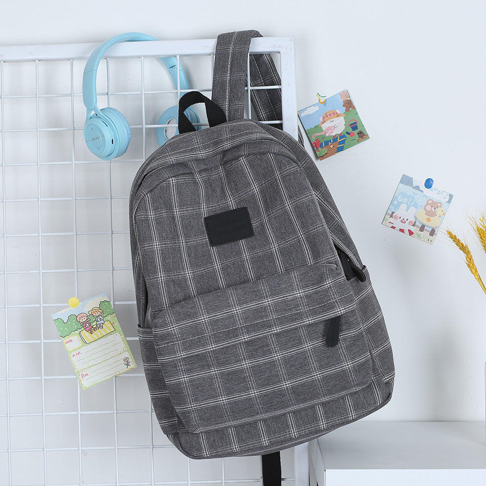 Classic Plaid School Backpack