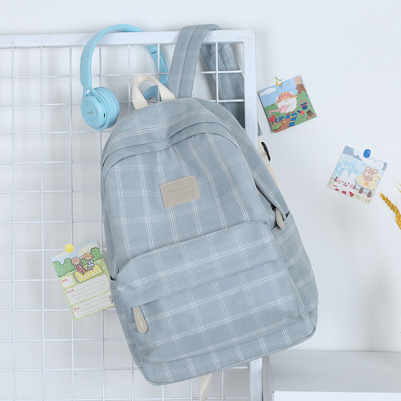 Classic Plaid School Backpack