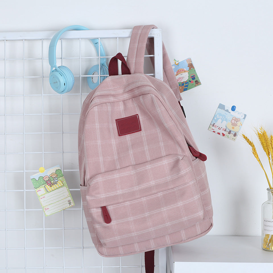 Classic Plaid School Backpack