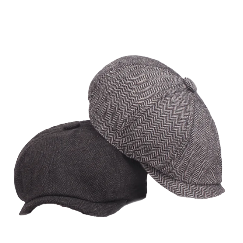 Classic Unisex Checked Newsboy Cap