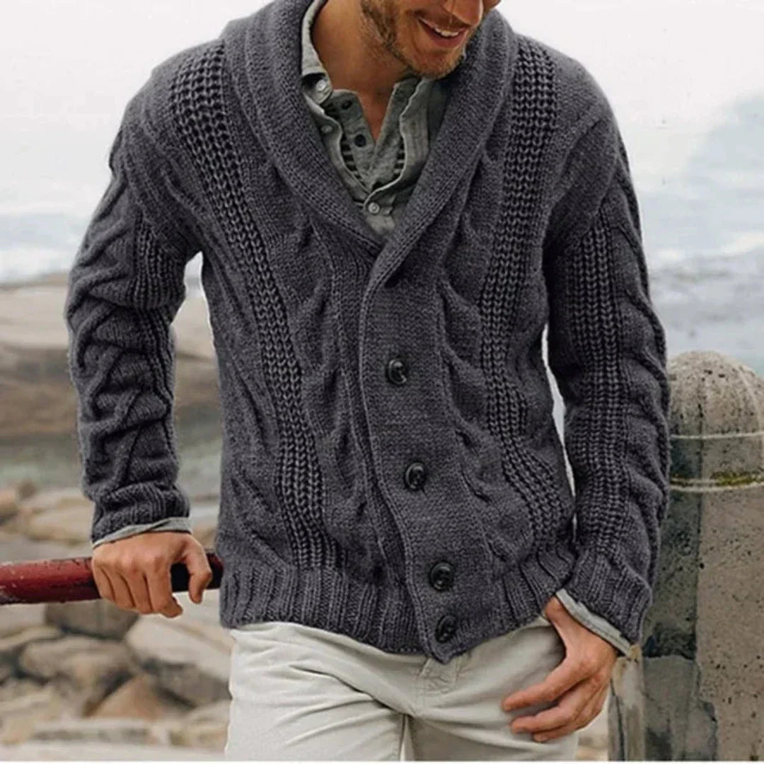 Image of Colin | Men's Shawl Collar Knit Jacket