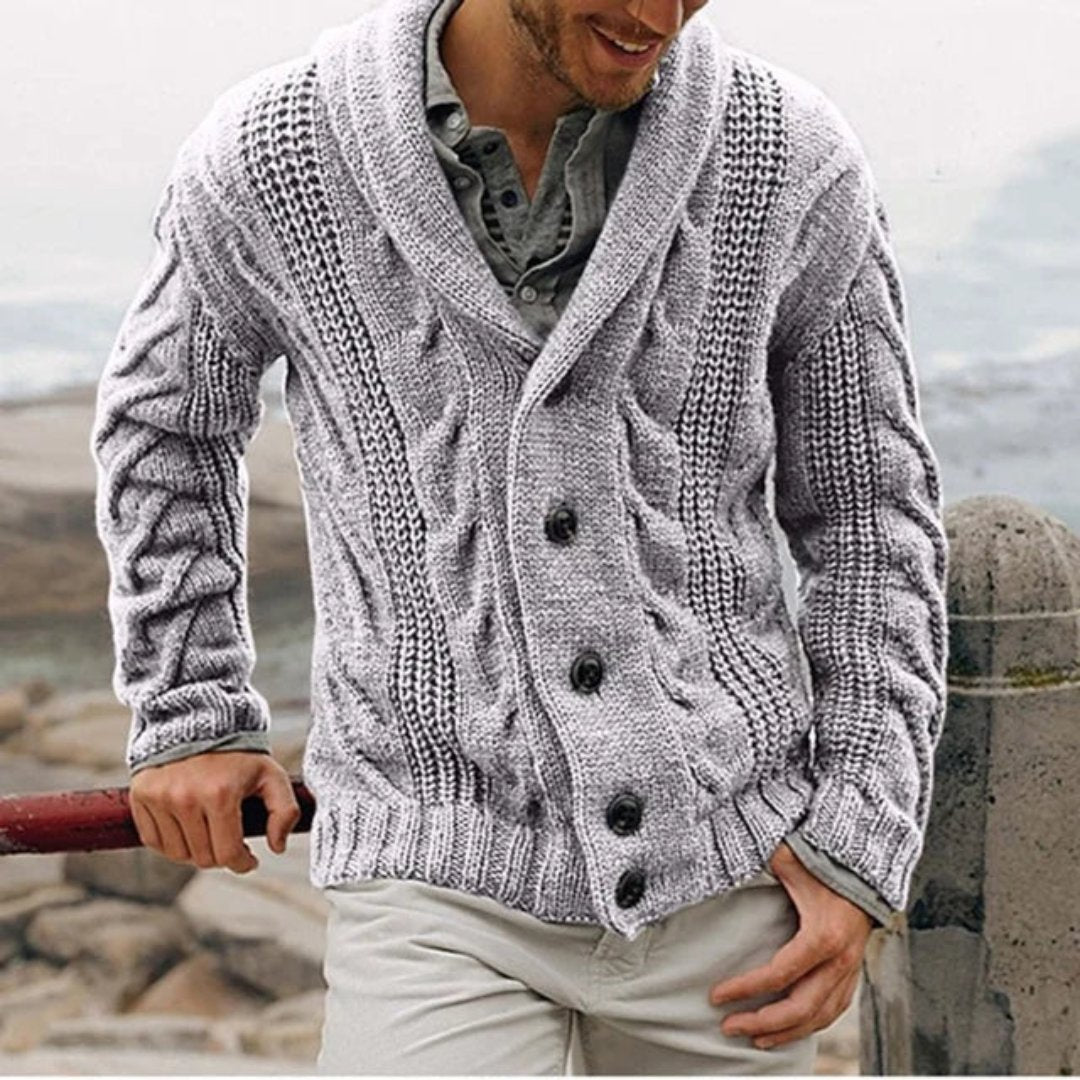 Image of Colin | Men's Shawl Collar Knit Jacket
